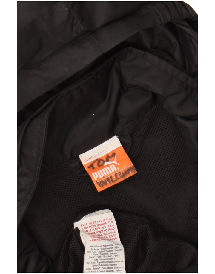 Puma Veste de pluie à capuche graphique pour homme UK 36 Small Noir Nylon