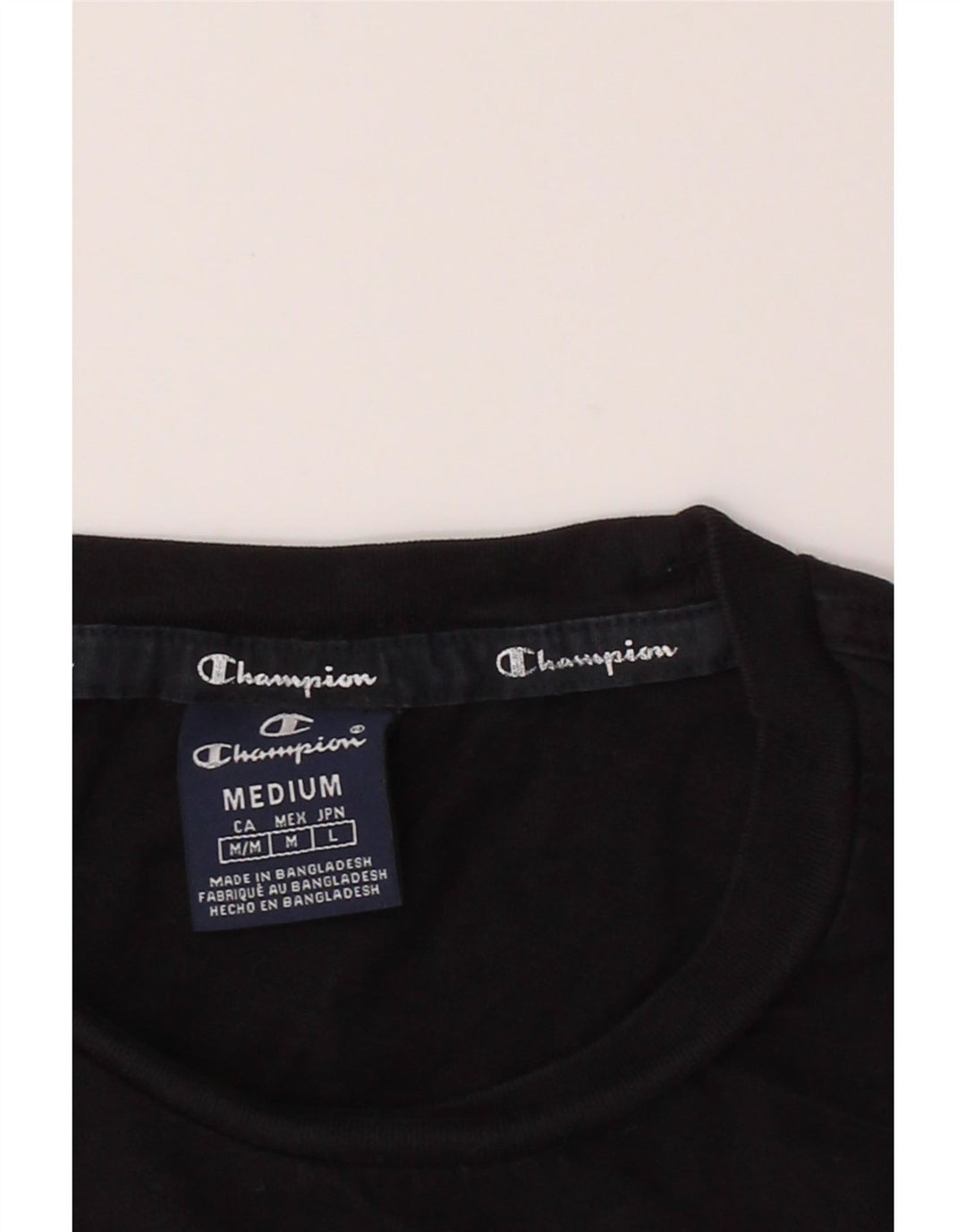 CHAMPION Mens Graphic T-Shirt Top Medium Black Cotton Vintage Champion and Second-Hand Champion from Messina Hembry 