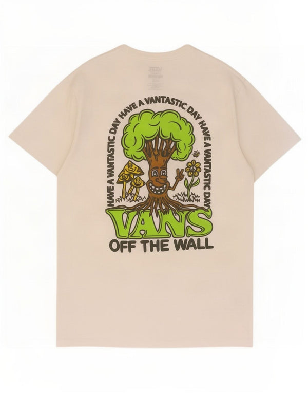 Vans Homme Coupe Classique T-Shirt Graphique Haut Blanc Moyen Coton