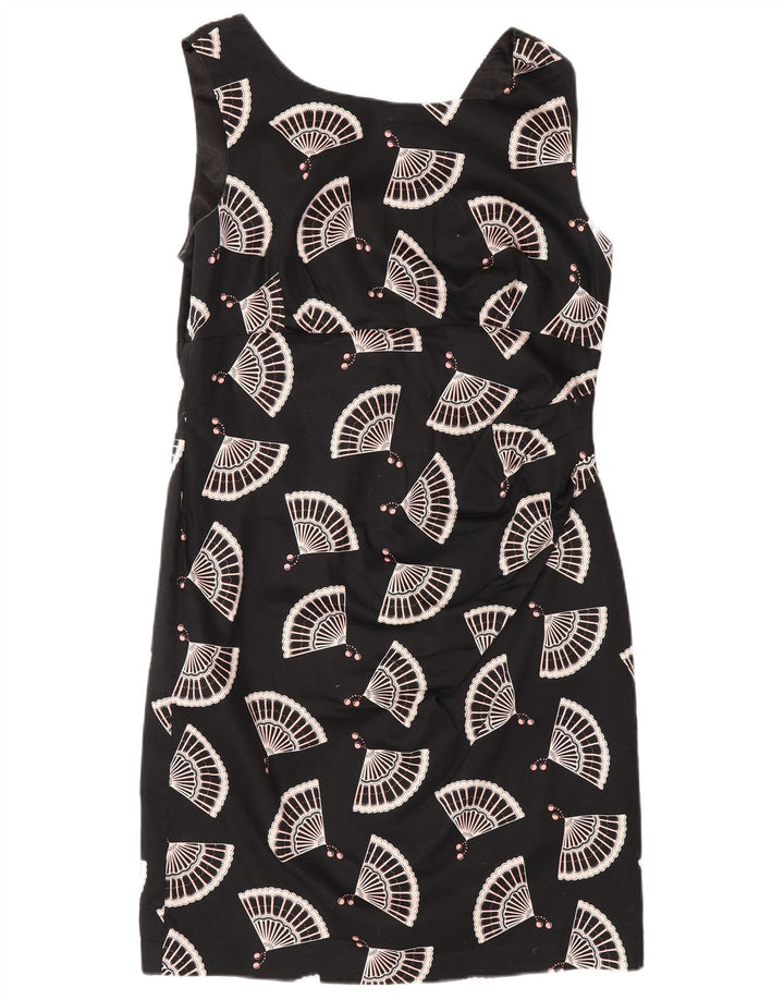 Oasis Robe fourreau sans manches à motif abstrait pour femme UK 16 Large Noir