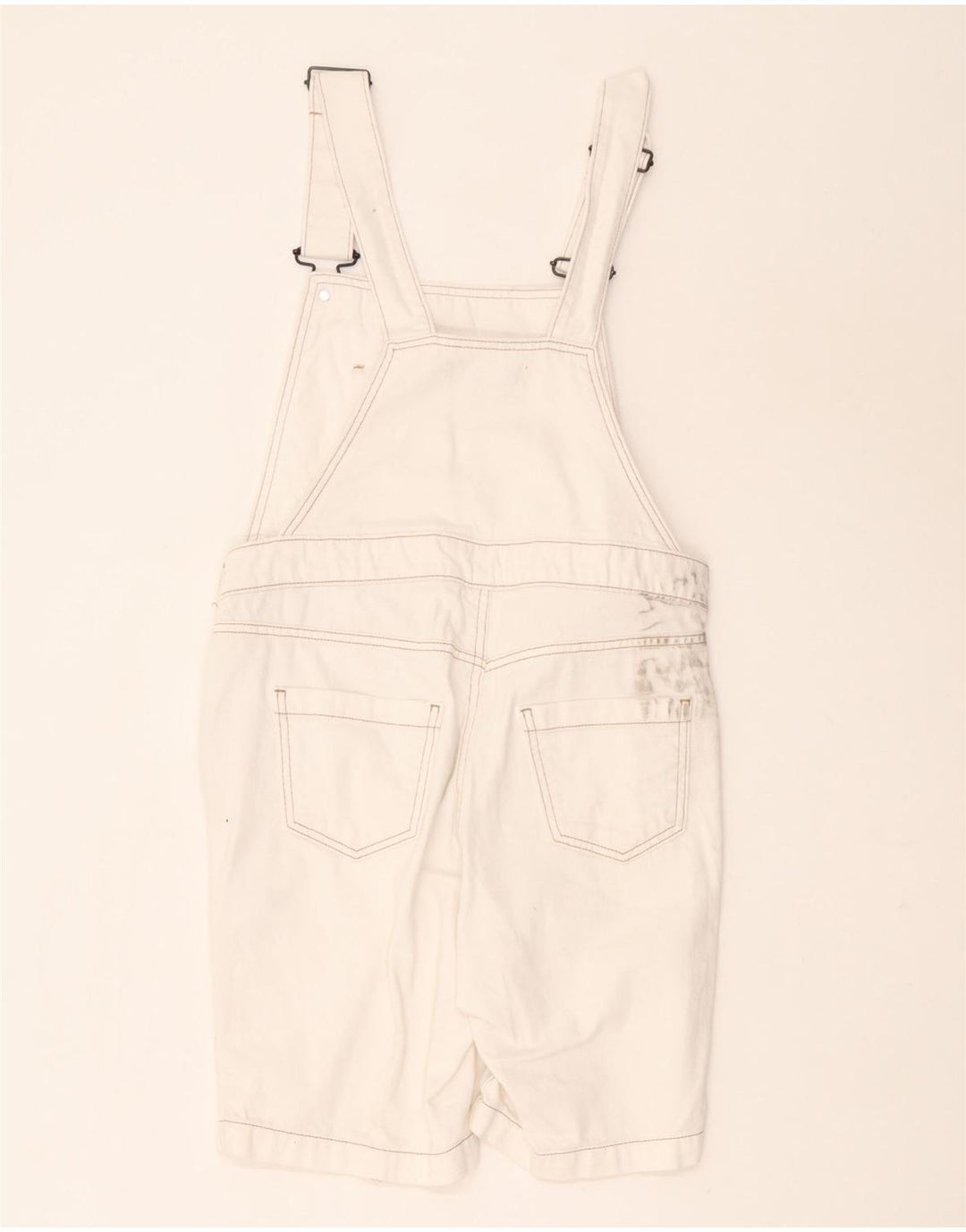 Short Salopette White Stuff Femme UK 8 Small W30 Coton Blanc