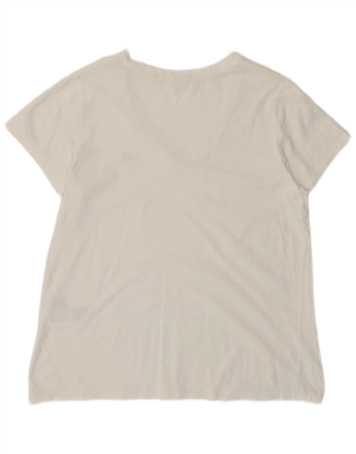 Levi's T-Shirt Femme UK 14 Large Blanc Coton