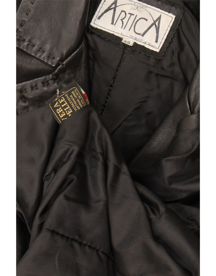 Manteau en cuir femme vintage IT 48 XL Cuir noir
