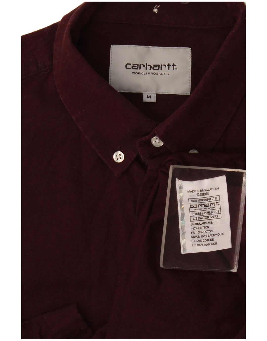 Carhartt Chemise Homme Coton Bordeaux Moyen