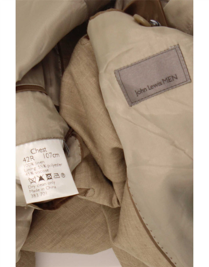 John Lewis Veste blazer à 2 boutons pour homme UK 42 XL Lin beige