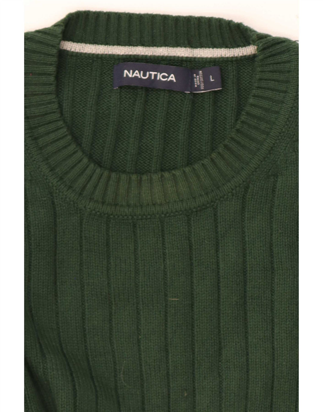 Nautica Pull à col rond pour homme Vert Taille L