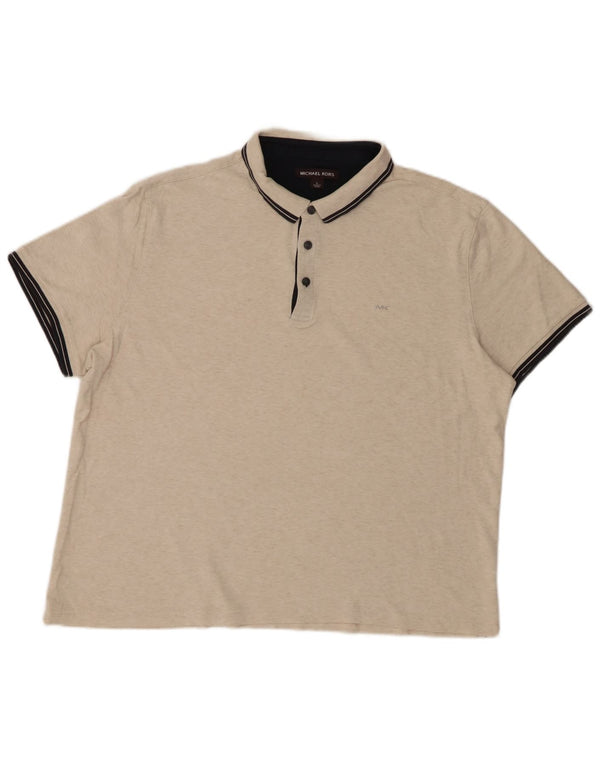MICHAEL KORS Polo Homme Large Beige Moucheté