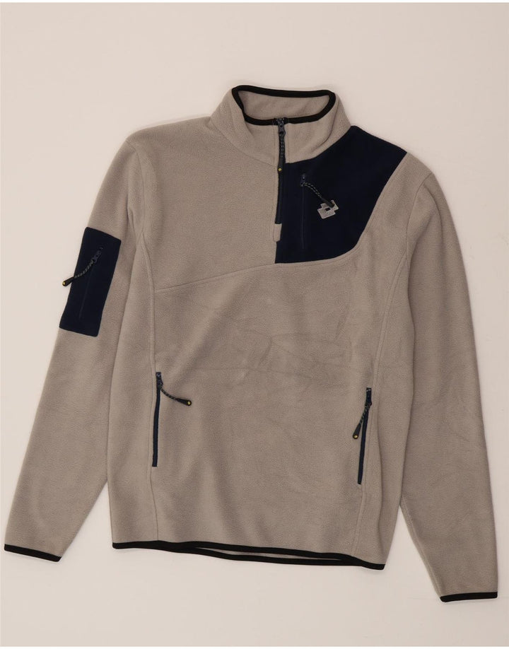 Lotto Pull polaire à col zippé pour homme Large Gris Colorblock Polyester