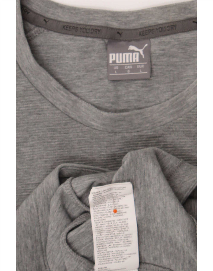 Puma Haut à manches longues pour homme en coton color block Gris Taille L