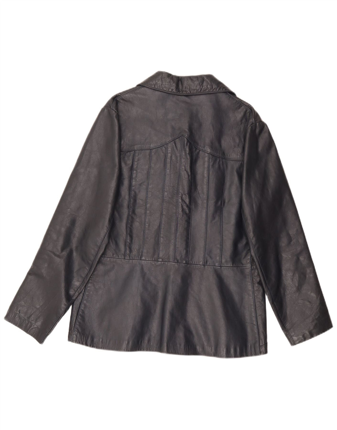 veste en cuir femme vintage IT 46 Grand cuir noir