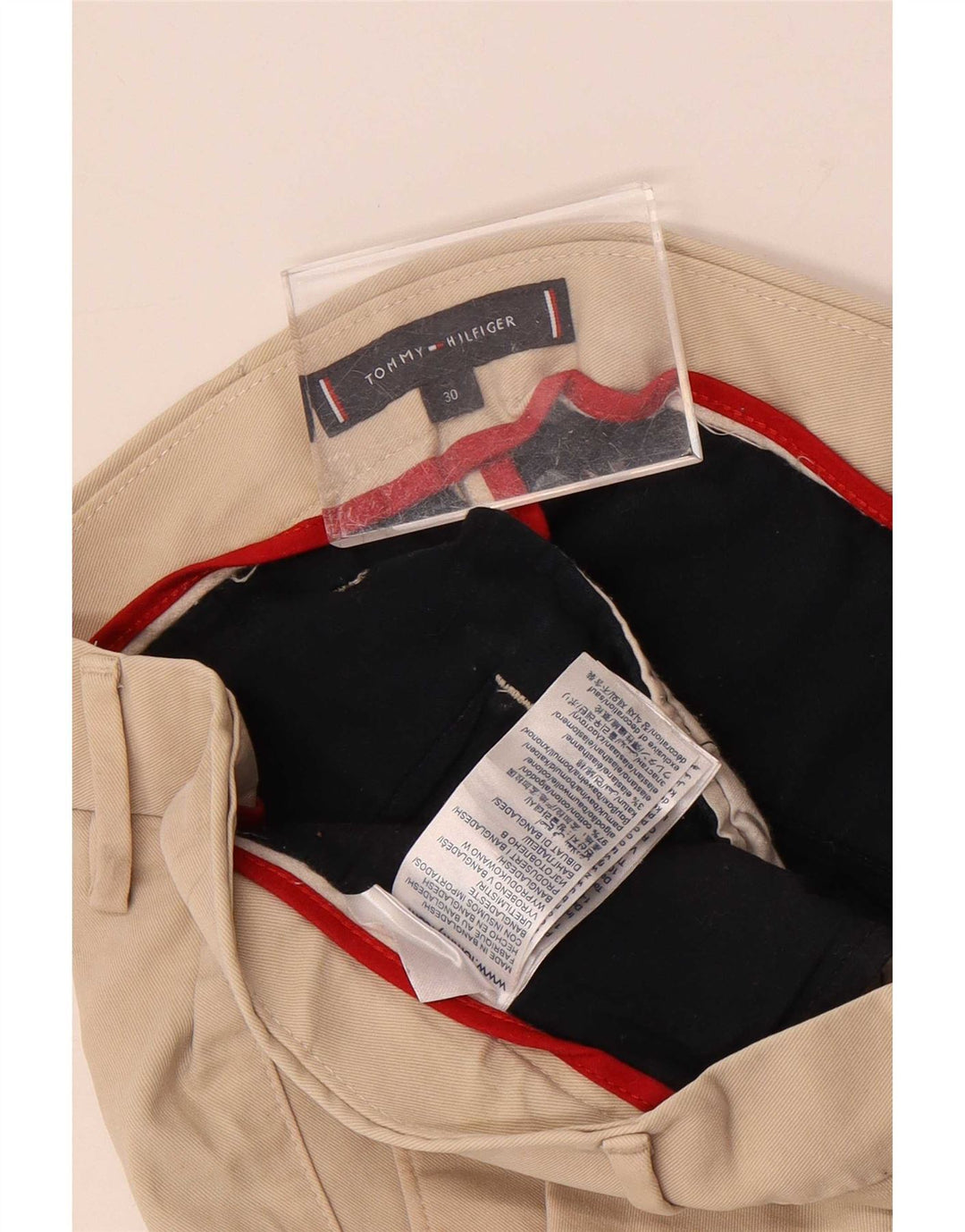 Tommy Hilfiger Short Chino Homme W30 Coton Beige Moyen
