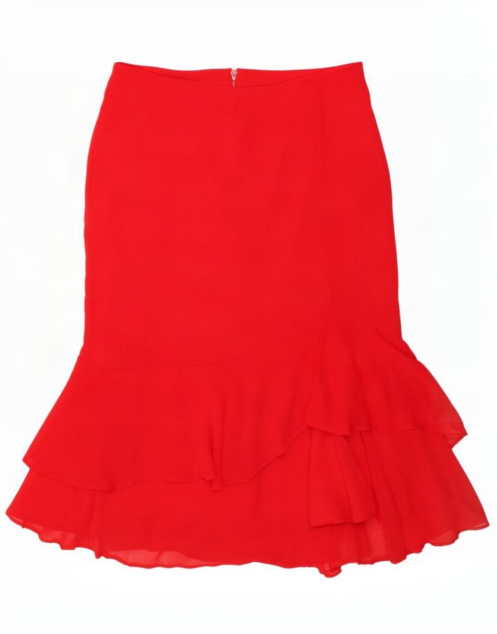Marks & Spencer Jupe à volants pour femme UK 12 Medium W32 Rouge Polyester