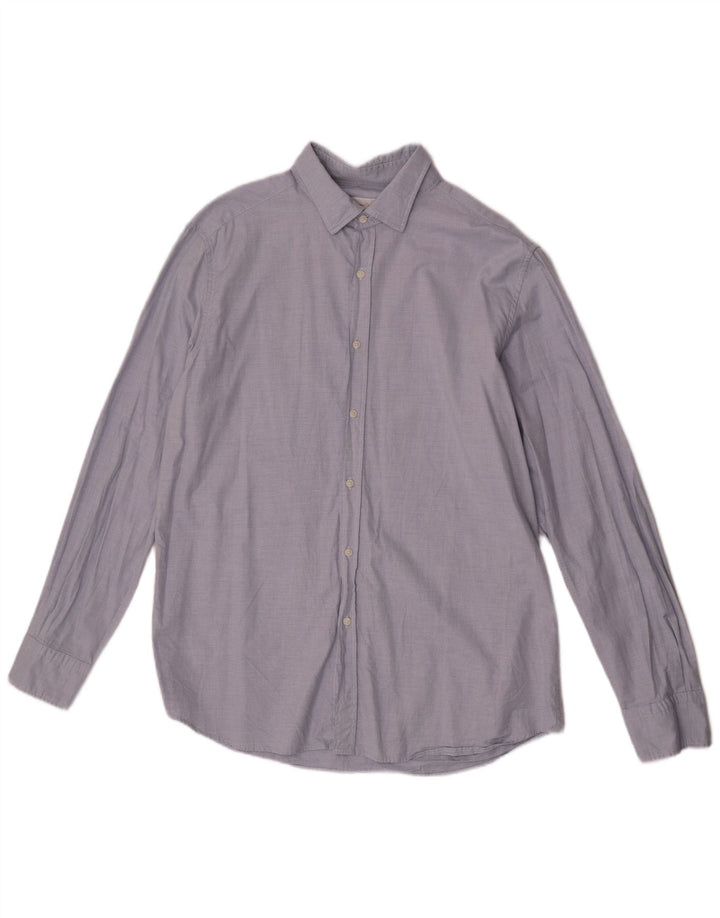 Massimo Dutti Chemise Homme XL Bleu Coton