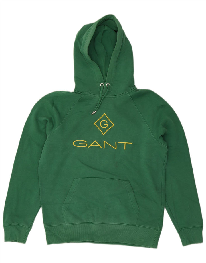 Gant Pull à Capuche Graphique Homme Vert Moyen Coton