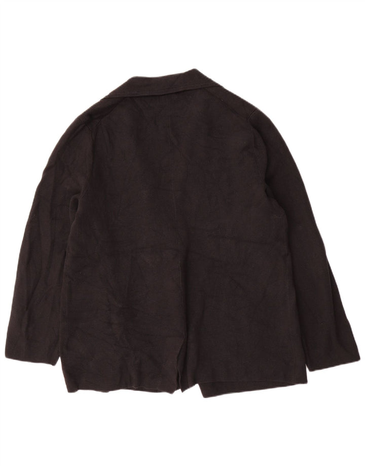 J. CREW Veste blazer à 2 boutons pour femme UK 14 en coton noir moyen