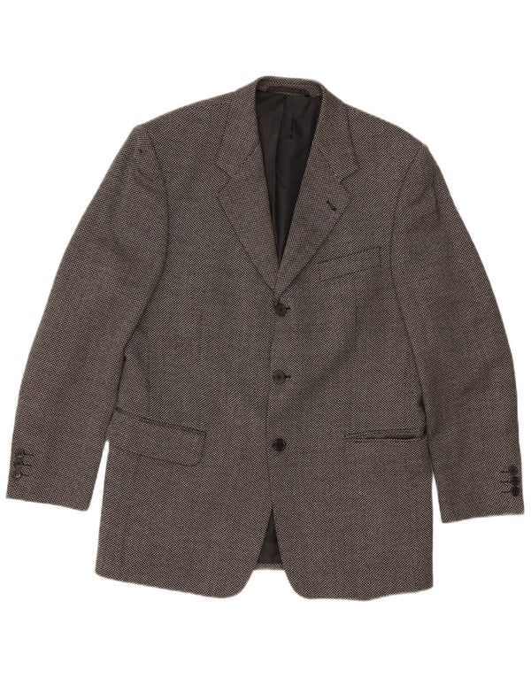 REDGREEN Veste Blazer 3 Boutons Homme EU 50 Grande Laine Tachée Grise