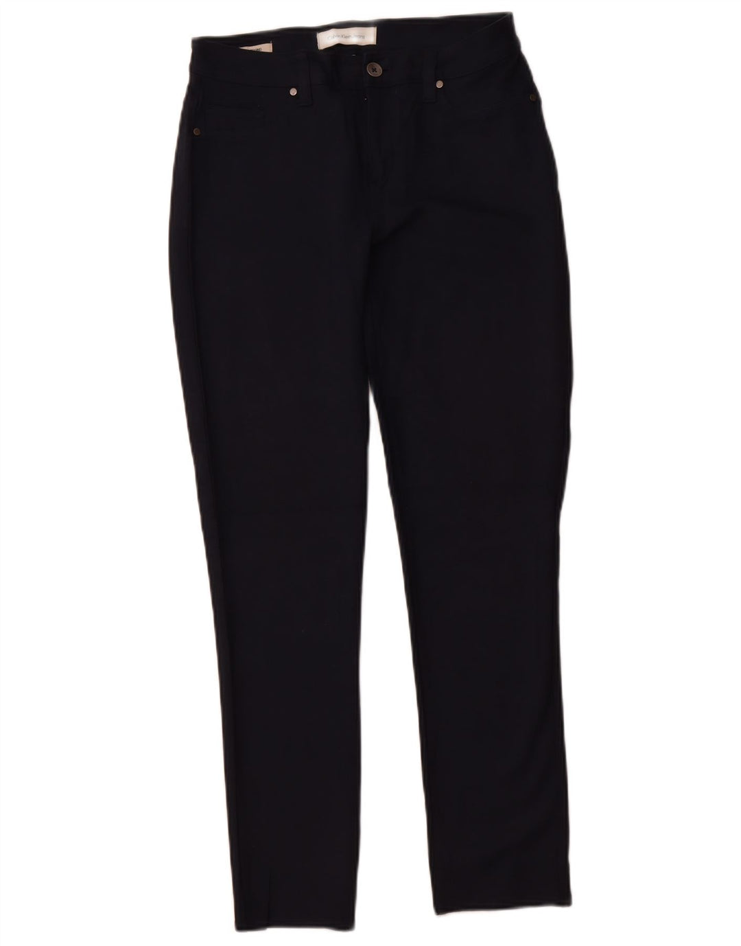 Calvin Klein Pantalon décontracté pour femme US 8 Medium W28 L28 Bleu marine Viscose