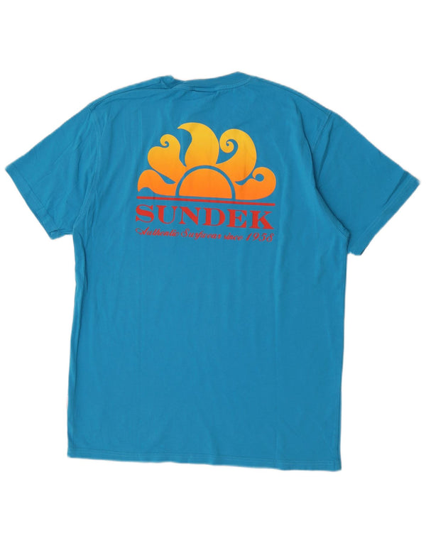 Sundek T-shirt graphique pour homme en coton bleu grand