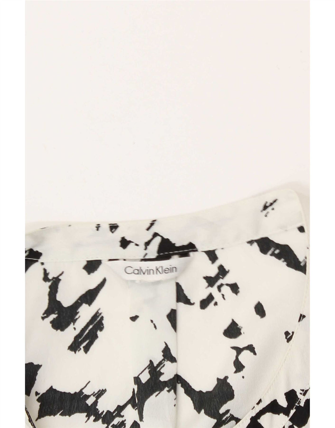 Calvin Klein Chemisier à motif abstrait pour femme UK 16 Large Blanc