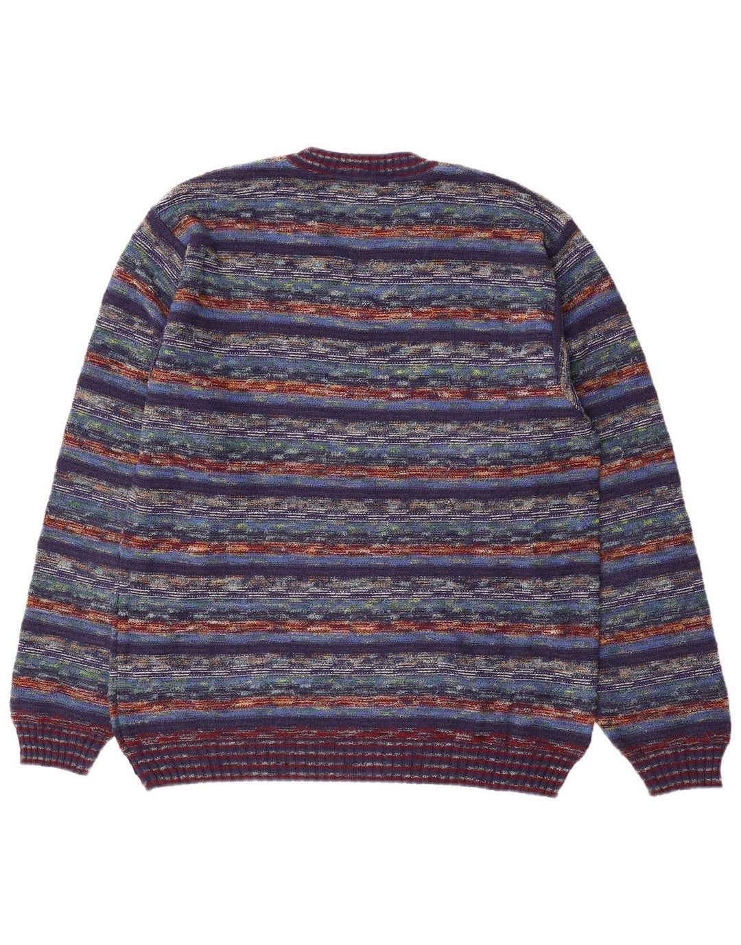 Il Granchio Pull Col V Homme Rayé Multicolore Moyen Coton