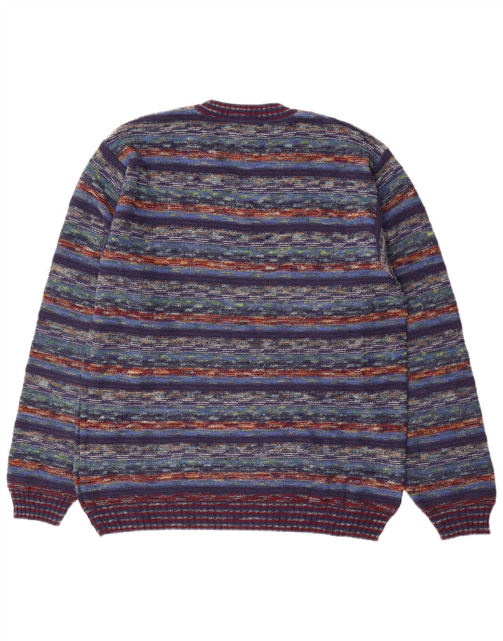 Il Granchio Pull Col V Homme Rayé Multicolore Moyen Coton