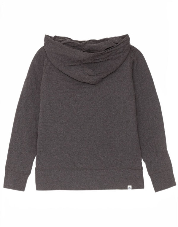 Puma Pull à capuche boutonné pour femme UK 10 Petit Gris Coton