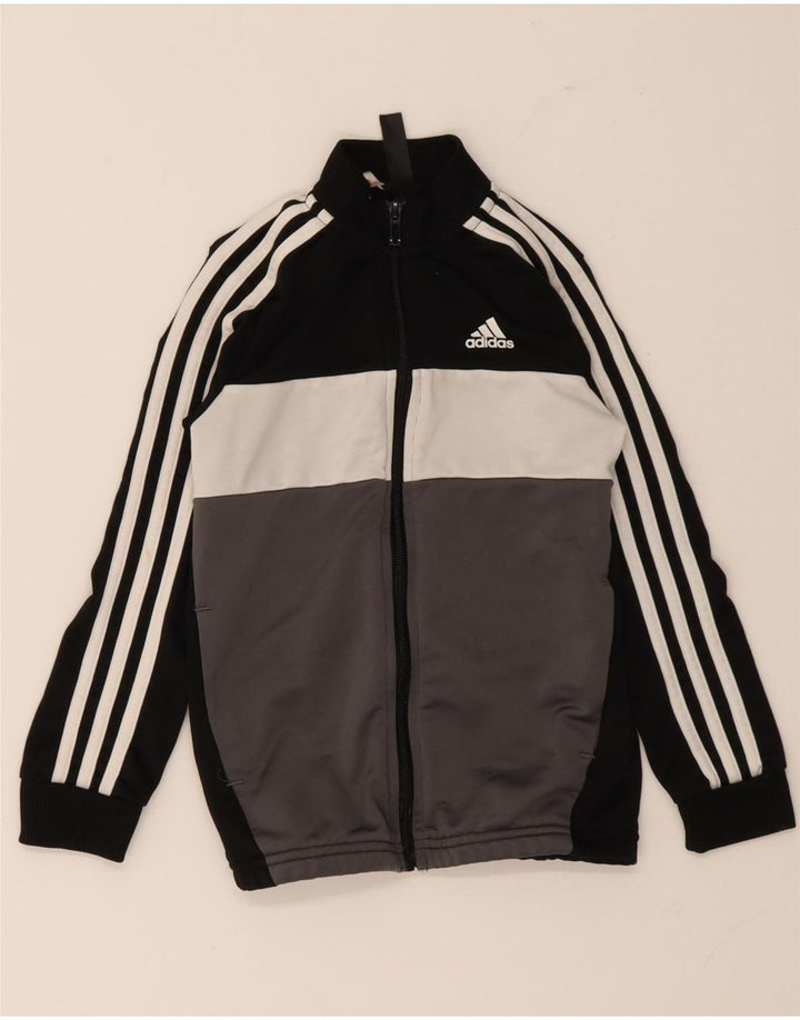Adidas Veste de survêtement pour garçon 7-8 ans Noir Colourblock Polyester