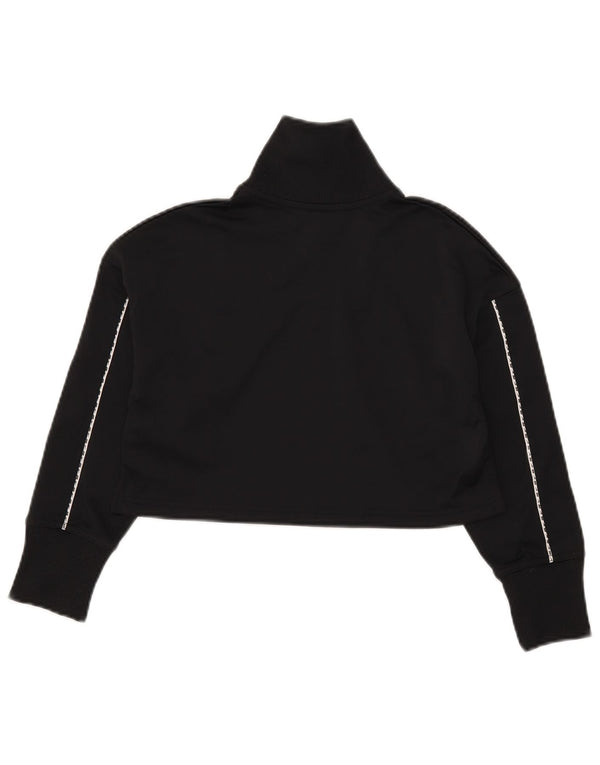 Nike Femme Crop Survêtement Top Veste UK 10 Petit Noir Polyester