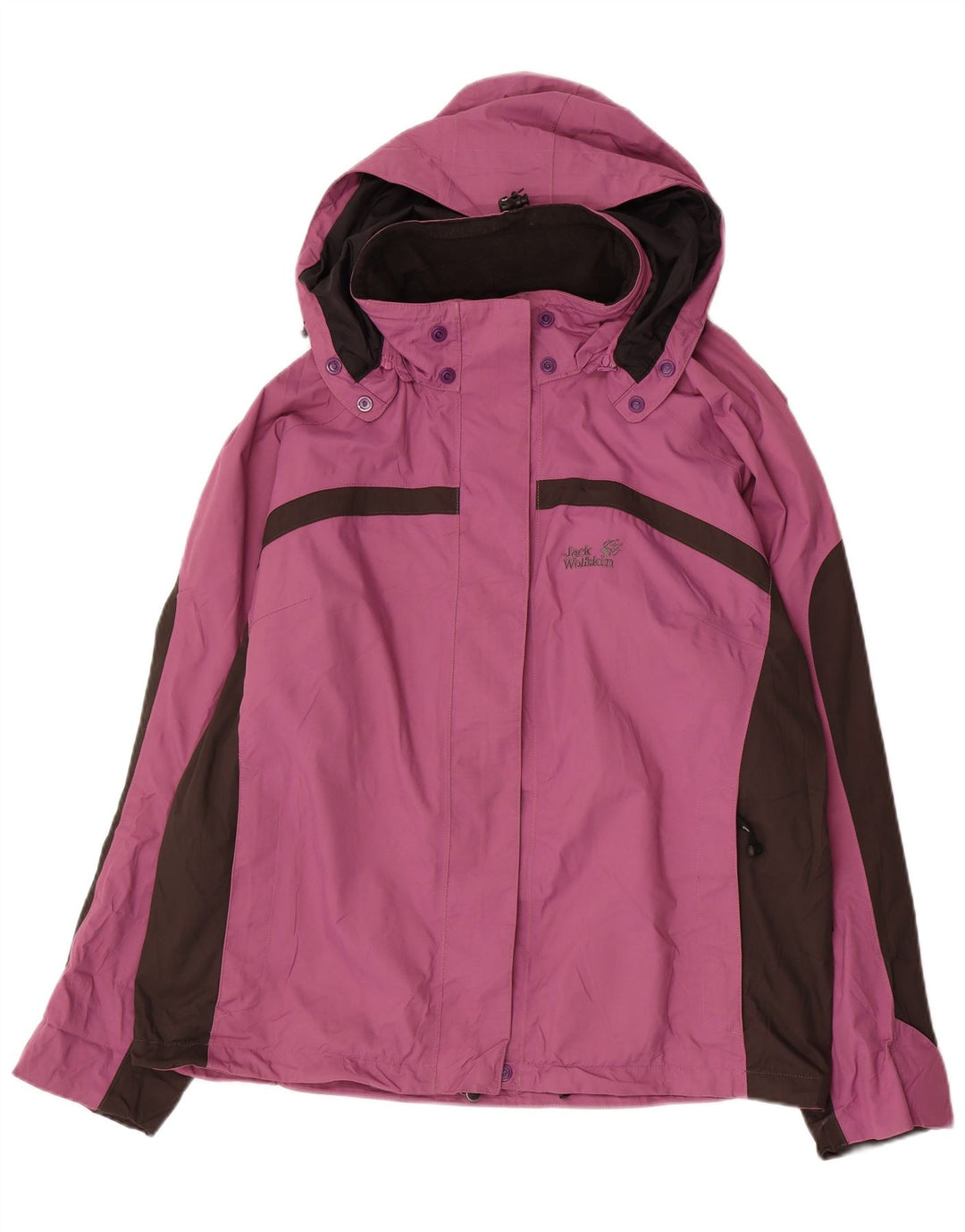 JACK WOLFSKIN Veste de pluie graphique pour femme UK 22/24 2XL Violet Colourblock