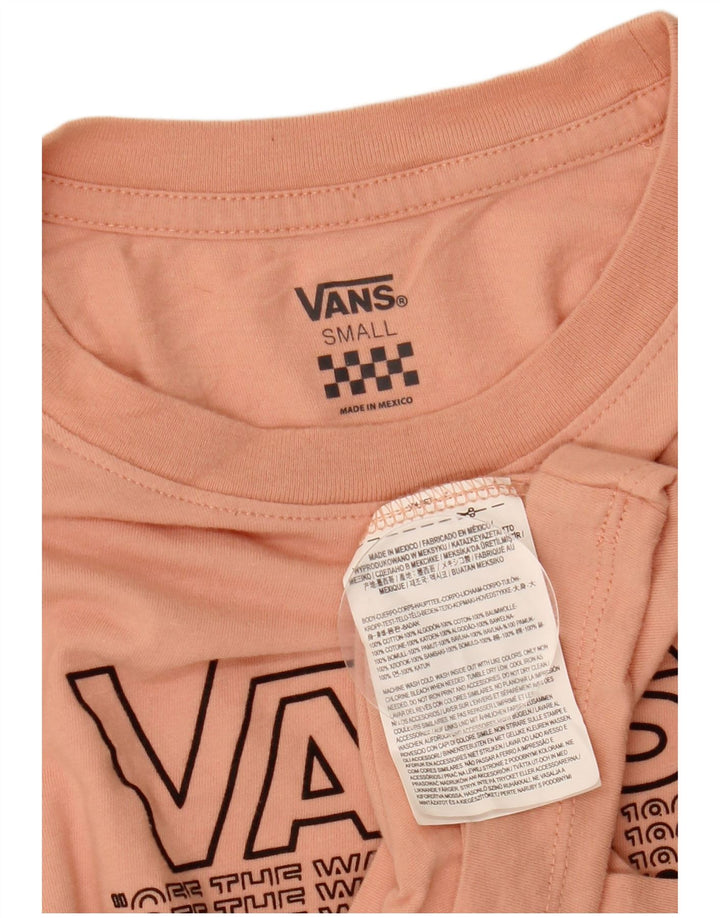 VANS Haut graphique à manches longues pour femme UK 10 Petit coton rose