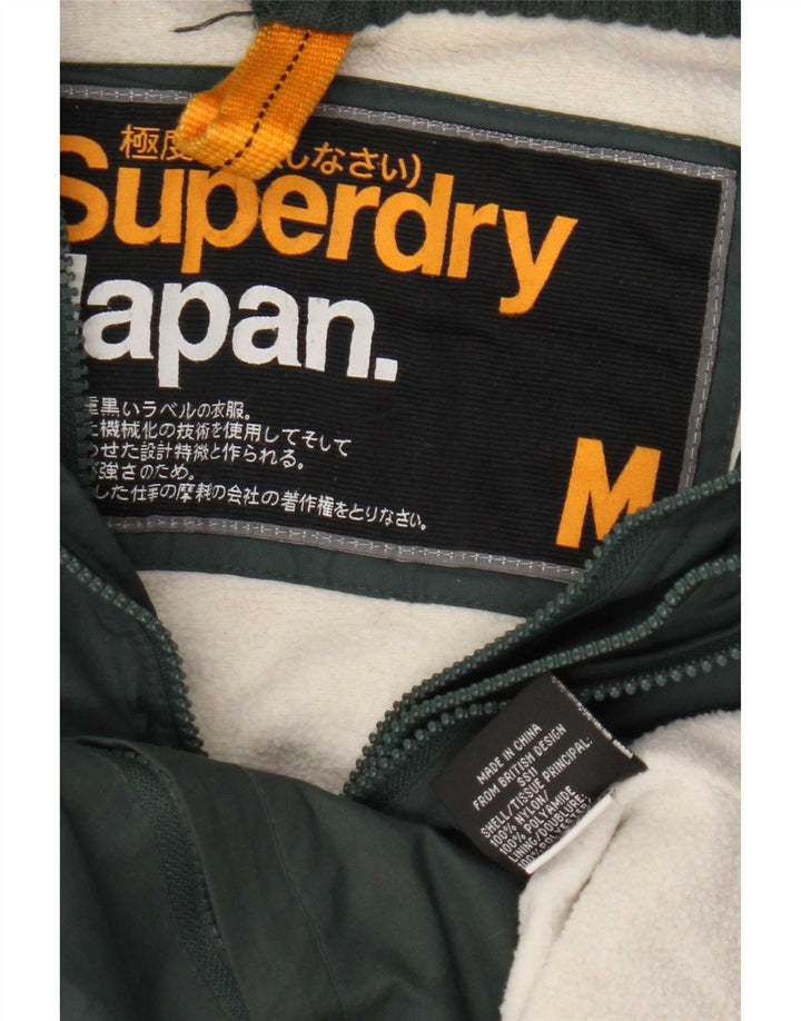 Superdry Veste coupe-vent à capuche pour hommes UK 38 Nylon vert moyen