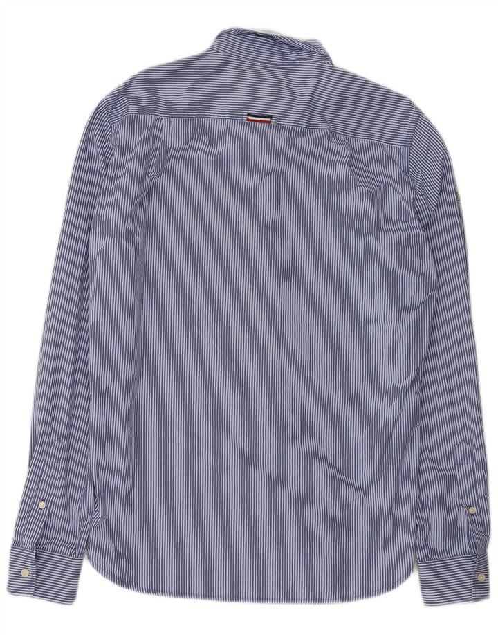 Superdry Chemise Homme Bleu Moyen En Coton À Fines Rayures