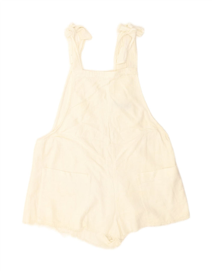 Zara Femme Salopette Short Moyen W36 Coton Blanc Cassé