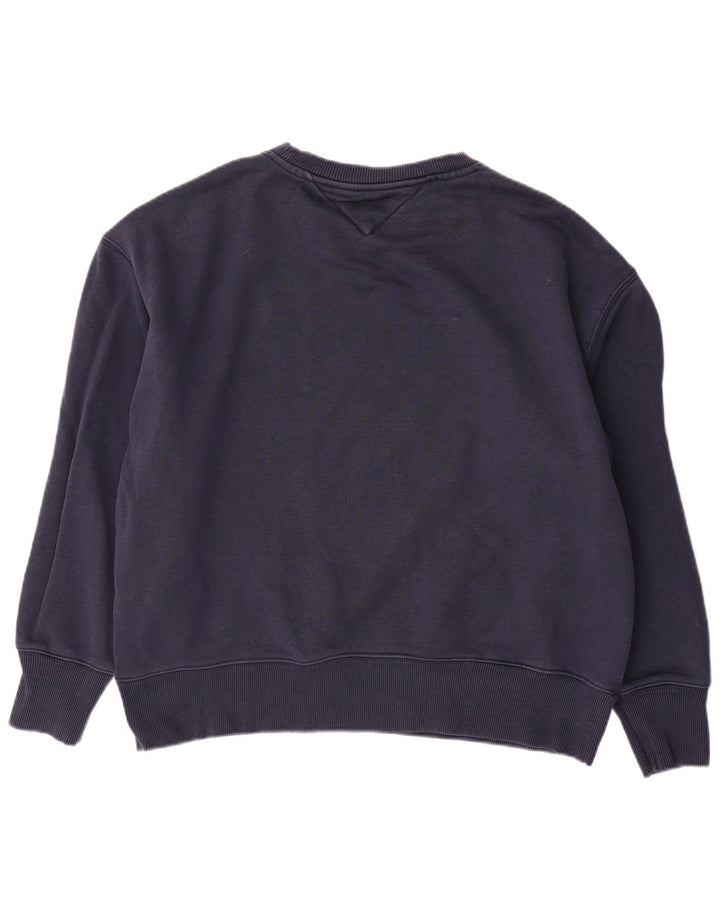 TOMMY HILFIGER Sweat-shirt surdimensionné pour femme UK 16 Large Bleu marine