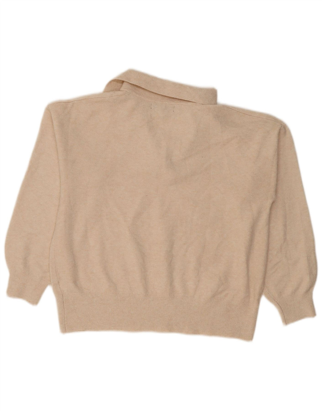 Marks & Spencer Pull à col polo pour femme UK 14 Beige moyen