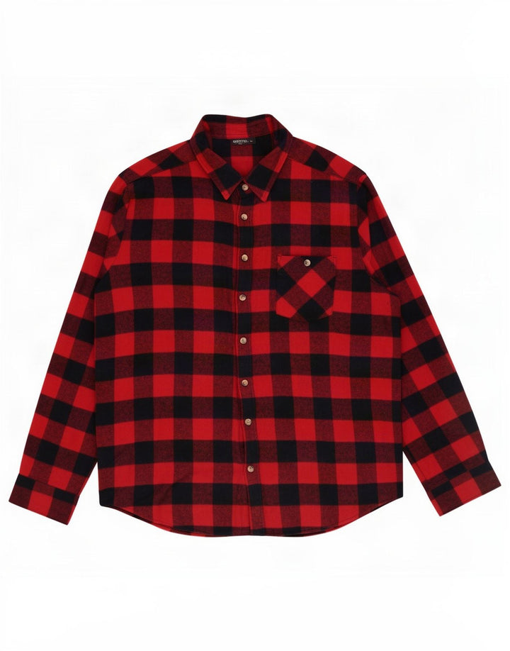 Chemise en flanelle pour homme identique XL en coton vichy rouge