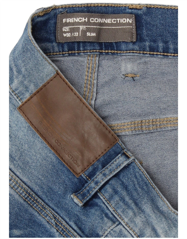 French Connection Jean Slim Homme W32 L32 Bleu Coton