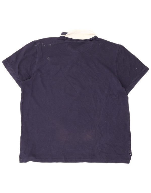 Puma Polo Homme XL Bleu Marine Rayé Coton