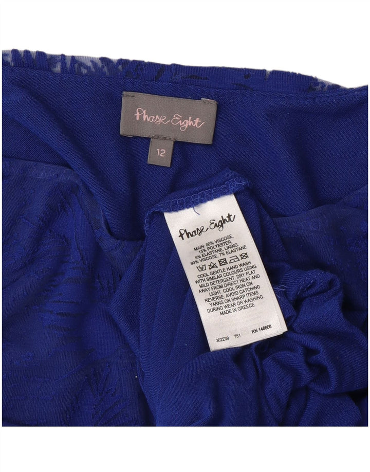 Phase Eight Haut surdimensionné à manches 3/4 pour femme UK 12 Bleu moyen Floral