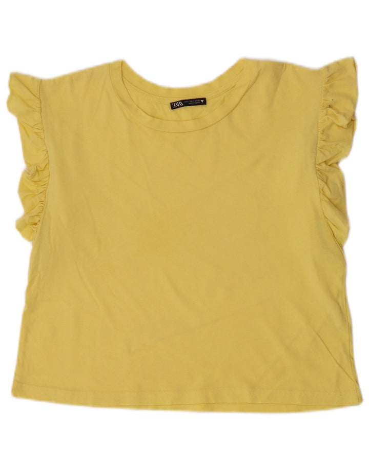 Zara Femme Débardeur UK 10 Petit Coton Jaune