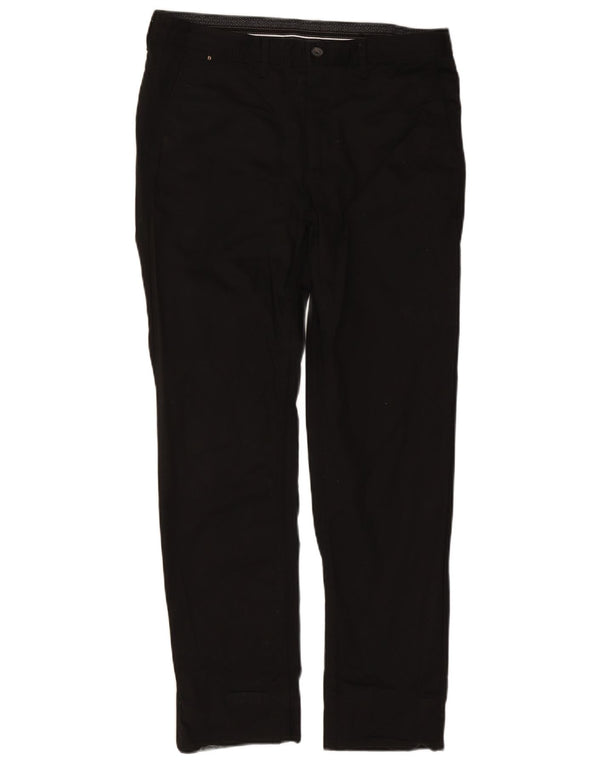 Zara Pantalon Chino Droit Homme EU 42 Large W32 L29 Coton Noir