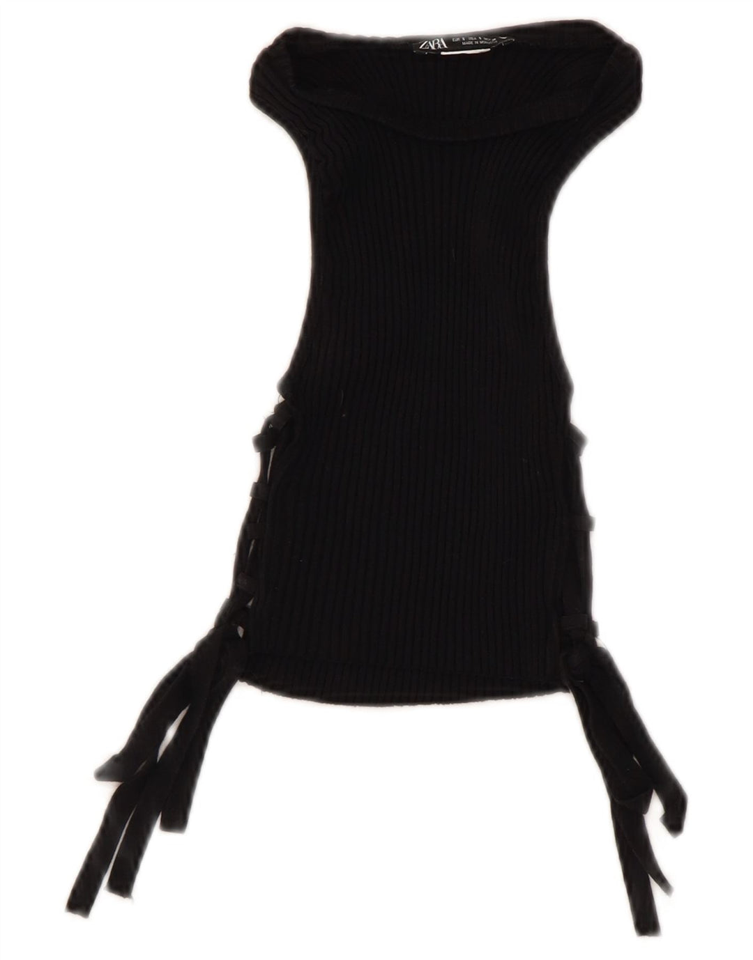 Zara Chemisier court sans manches pour femme UK 8 Small Noir