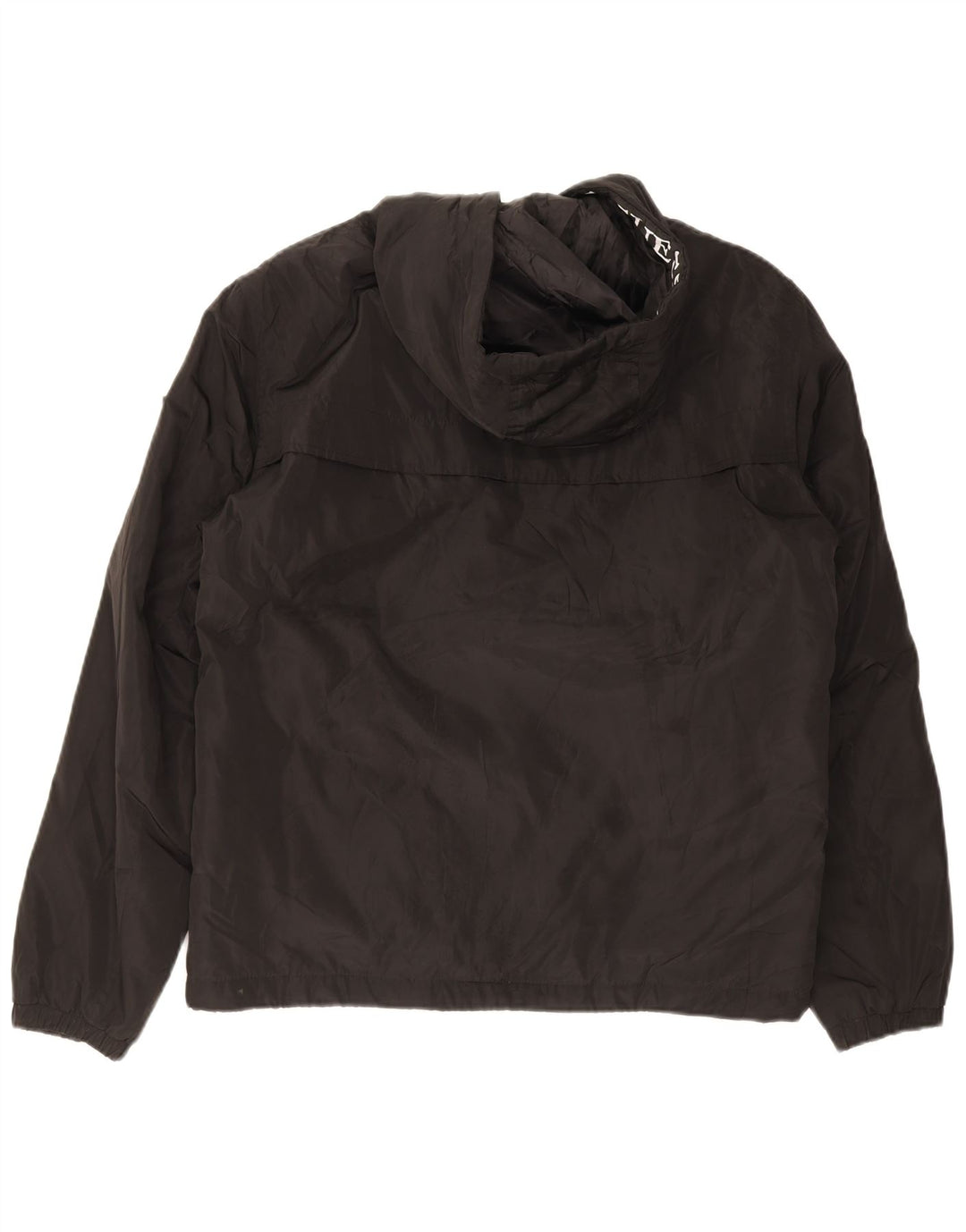 Guess Veste de pluie à capuche pour homme UK 40 Large Noir Polyester