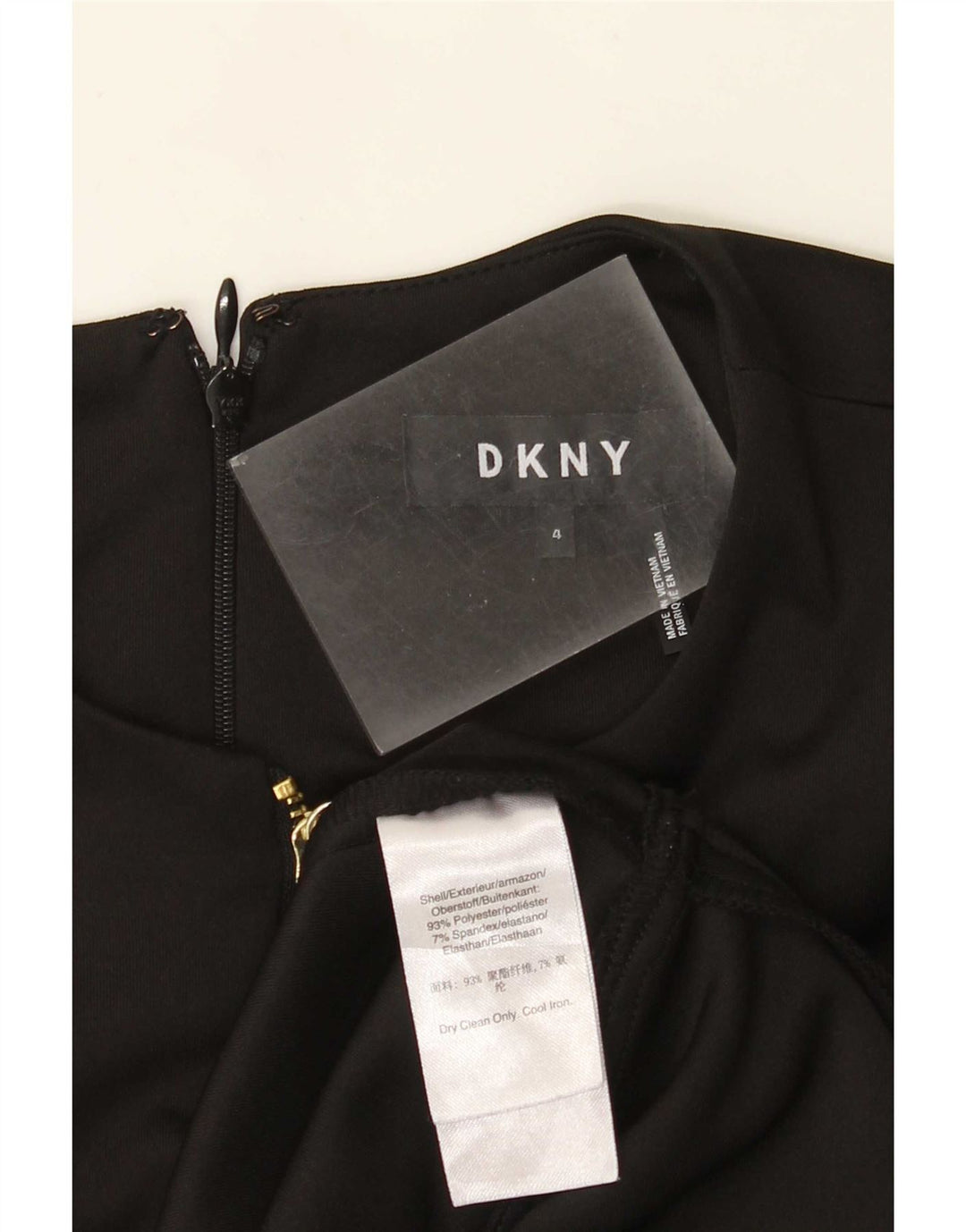 Dkny Robe trapèze pour femme US 4 Petit Noir Polyester