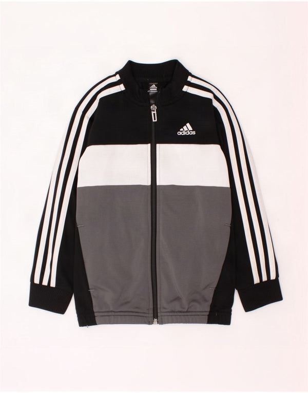 Adidas Veste de survêtement pour garçon 5-6 ans Noir Colourblock Polyester