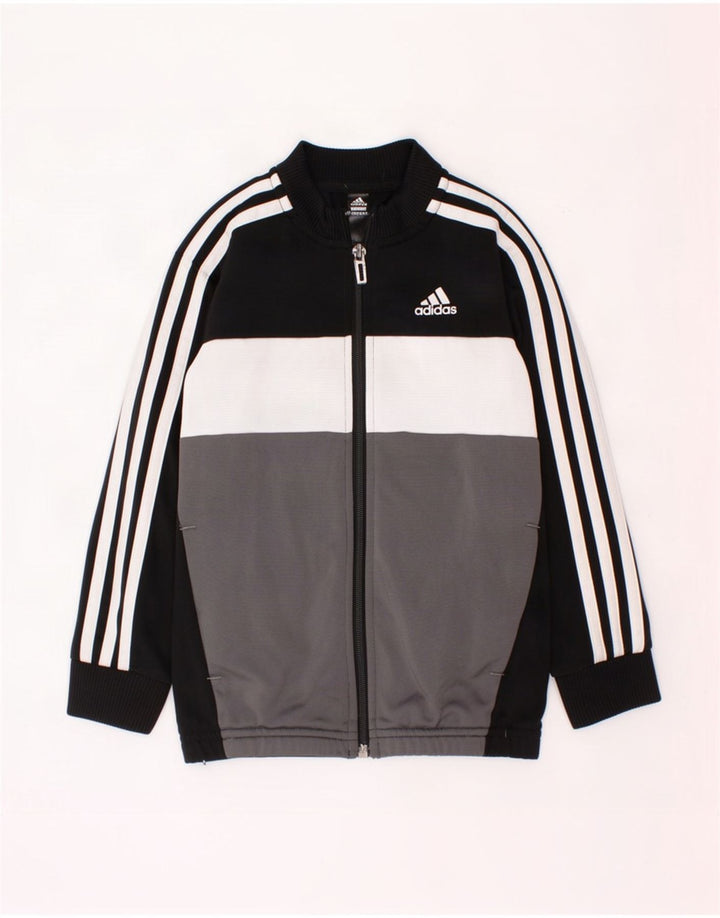 Adidas Veste de survêtement pour garçon 5-6 ans Noir Colourblock Polyester