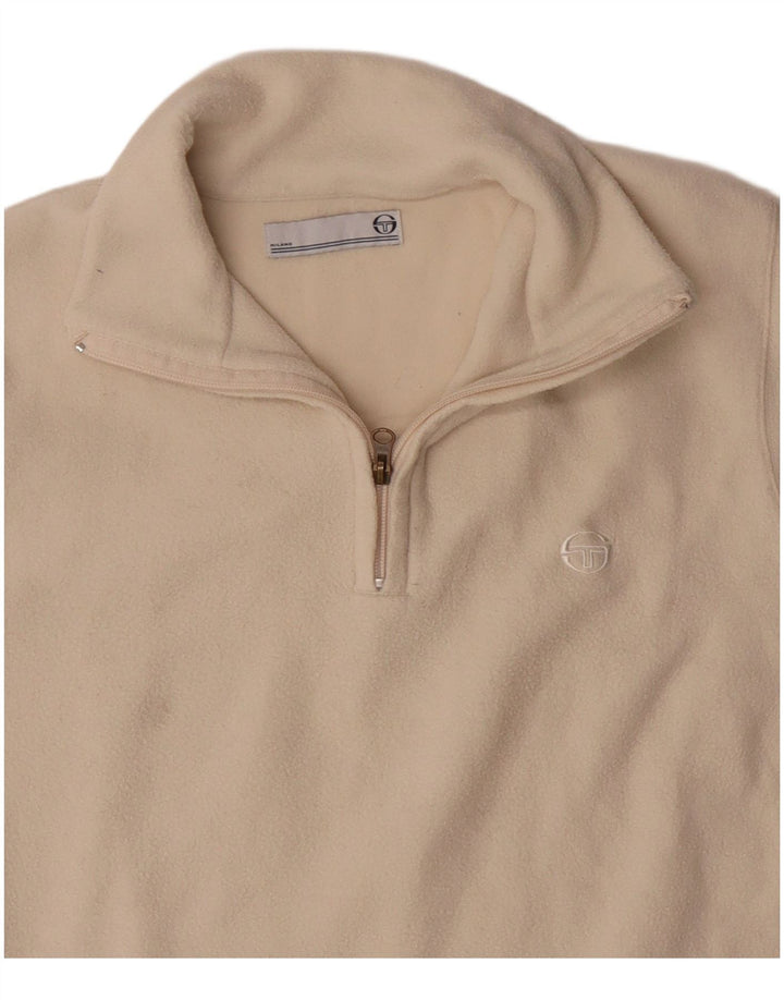 SERGIO TACCHINI Pull Polaire Col Zippé Homme Large Beige
