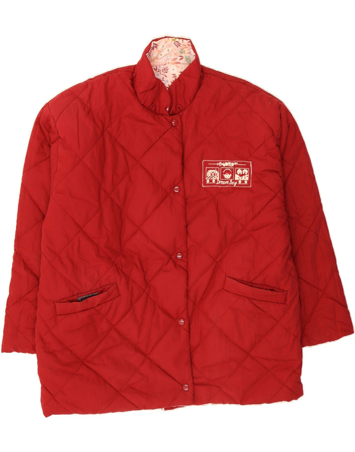 VINTAGE Girls Oversized Reversible Jacket 13-14 Years Red Polyester Vintage Vintage and Second-Hand Vintage from Messina Hembry 