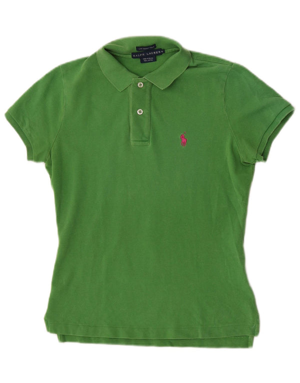 Ralph Lauren Polo skinny pour femme UK 12 coton vert moyen