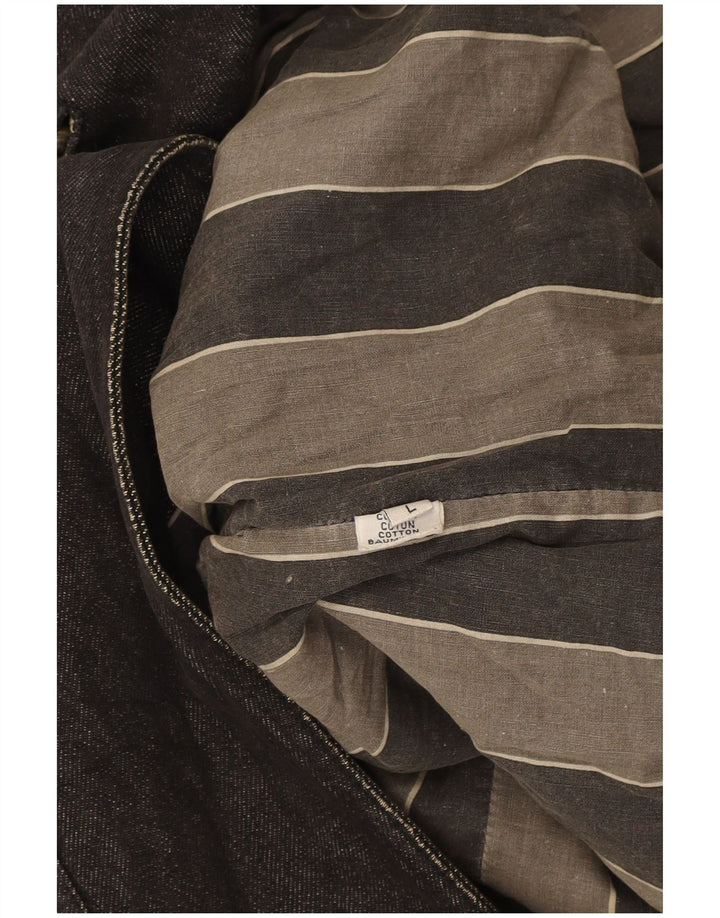 Trussardi Manteau en jean pour homme UK 40 Large Bleu marine en coton